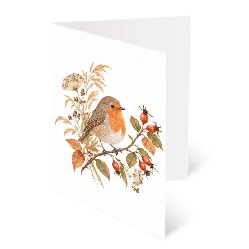 Rosehip Robin Greeting Card product view
